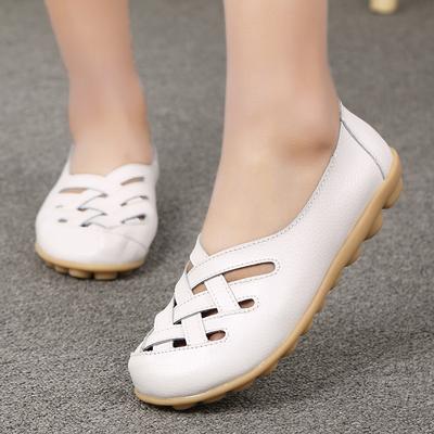 Flats para mulheres confortáveis ​​sapatos planos de couro genuíno mulher slipony mocassins sapatos de balé feminino mocassins tamanho grande 35-44