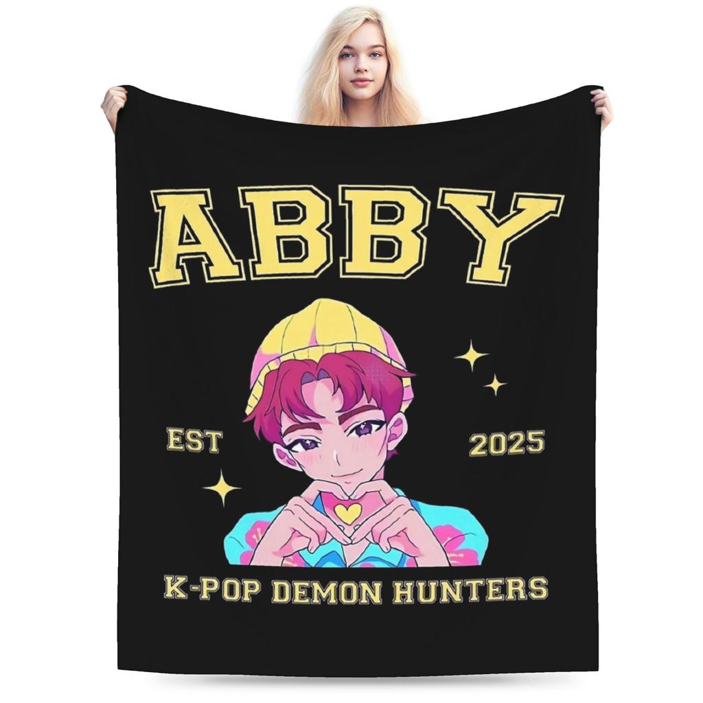 BABY Saja Boys Kpop Demon Hunters Game Plush Blankets Boy Girl Flannel Bedding Throws For Living Room Warm Soft Custom Bedspread