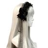 Black Lace Headbands Frilled Headdress Cosplay Hair Clips Gothic Lolita Headwear  Cosplay Party