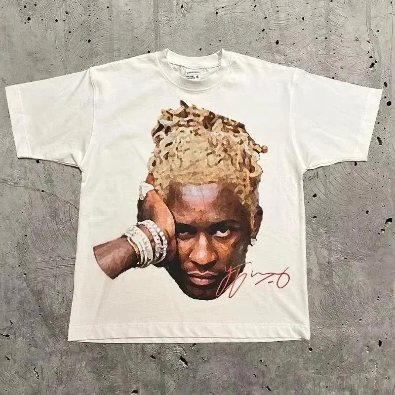 Rapper Frank Retro Graphic T Shirt Men's Hip Hop Ocean Album Clothing T-Shirts Y2k Unisex Blond Fashion Oversized Cotton T-shirt