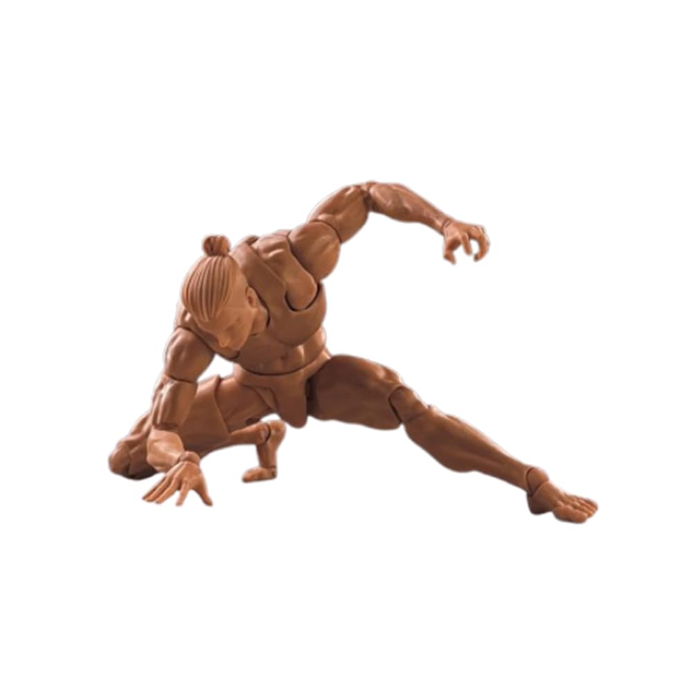 1/12 Scale Male Figure, 6-Inch Romankey Super Flexible Muscle Strong Male Action Figure Miniature Figure Body Doll Collection (Yellow Skin)