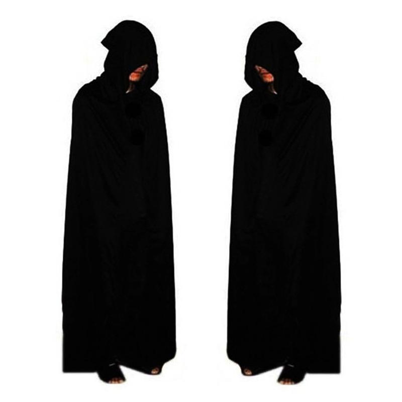 Cloak Cos Halloween Death Vampire Witch Robe Party Adult Children Black Cape
