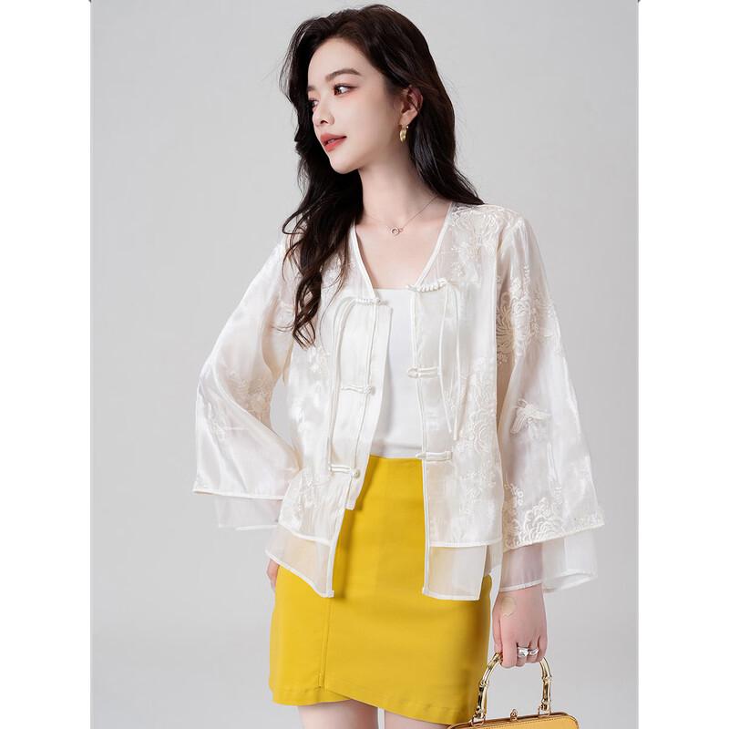 Aiyilian Women s Floral Print Summer Loose Jacket M