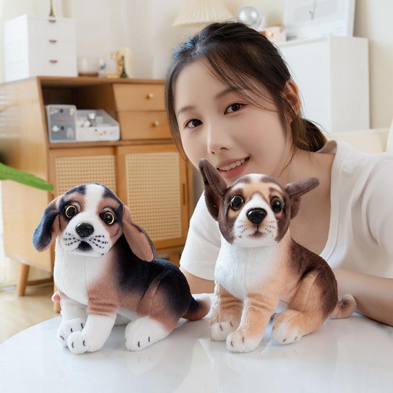 Cute simulation puppy dog spotted dog doll plush toy husky doll home decoration children's rag doll