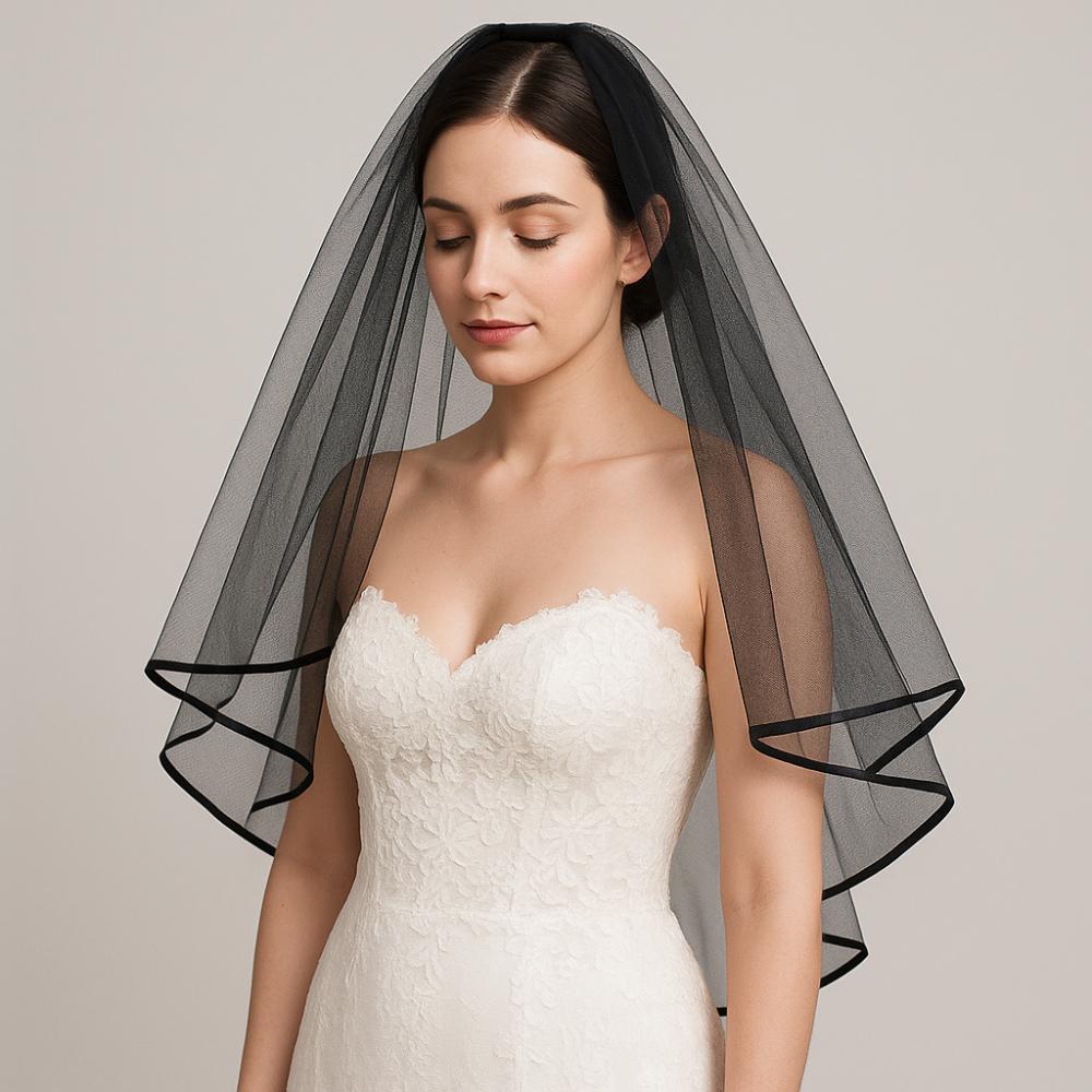 2 Tiers Bridal Veil Double Mesh Bride Headpiece Elegant Wedding Veil  Wedding