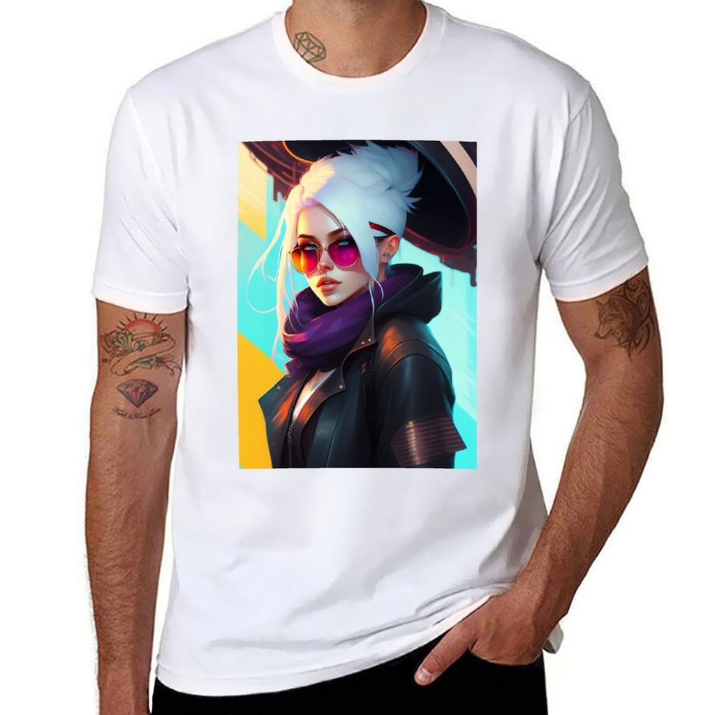Cogs And Cables Steampunk Sexy Girl Ai Art Print Tshirt Worker Basic Short Sleeve Tee Tshirt