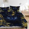 3pcs Midnight Black Cat Duvet Cover Set - Machine Washable, Includes 1 Cover and 2 Pillowcases, No Core Included Yy251013043