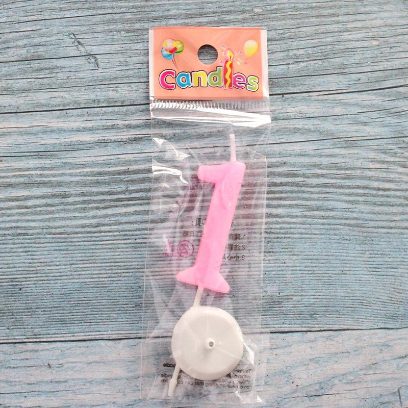 Digital Candles Medium Pink Independent Packaging Digital Children's Birthday Cake Baking Decoration Candles