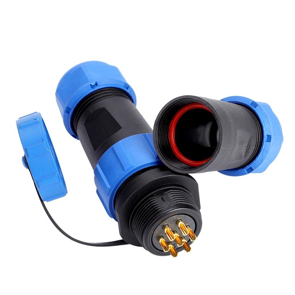 SP21 Wasserdichter Luftfahrtstecker 2/3/4/5/7/12-polig Docking-Typ Luftfahrtstecker Flammhemmender Kunststoff Kabel-Inline-Stecker
