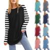 Women's Valentine's Day Print Round Neck Loose Long Sleeved Medium Length Leaky Thumb T-shirt Top