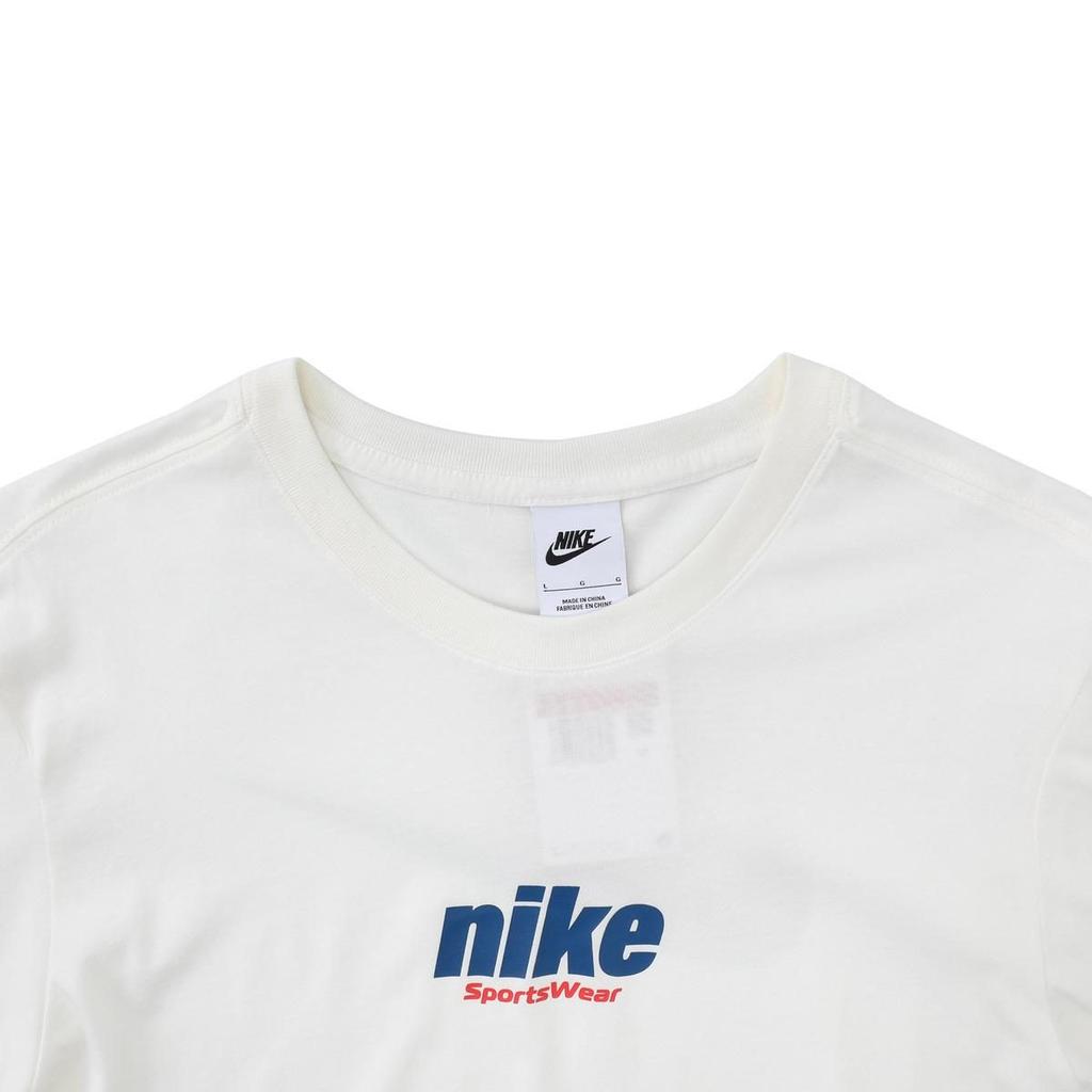 Nike Letter Print Long-Sleeve Pullover T-Shirt White HQ1569-133