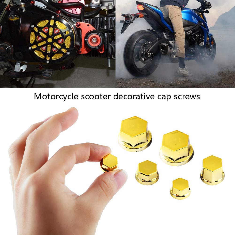 Bolt Covers Bolt Caps Bike-Qiilu Motorcycle Screw Nuts Bolt Cap Cover Decoration for Yamaha Kawasaki Honda 30pcs (Red)