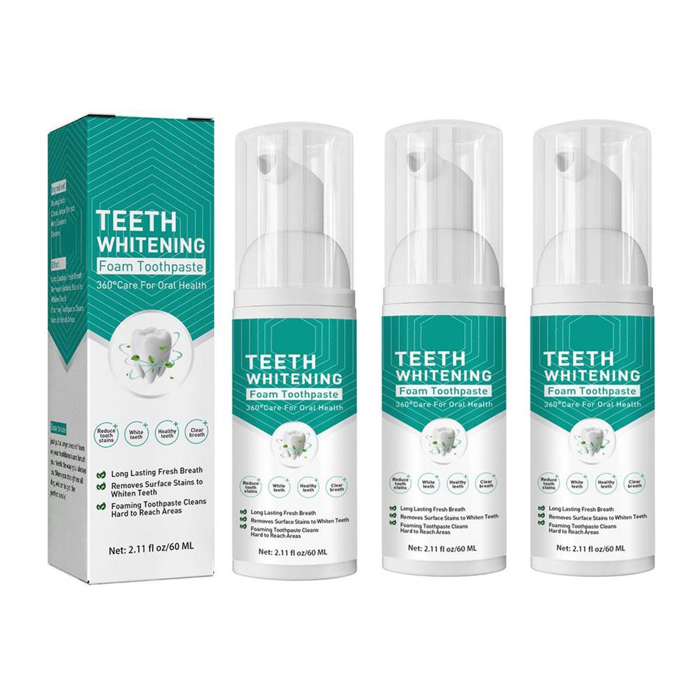 60ml Teeth Whitening Foam Toothpaste Powerful Whitening Without Sensitivity Safe And Effective On Oral Health Original Formula