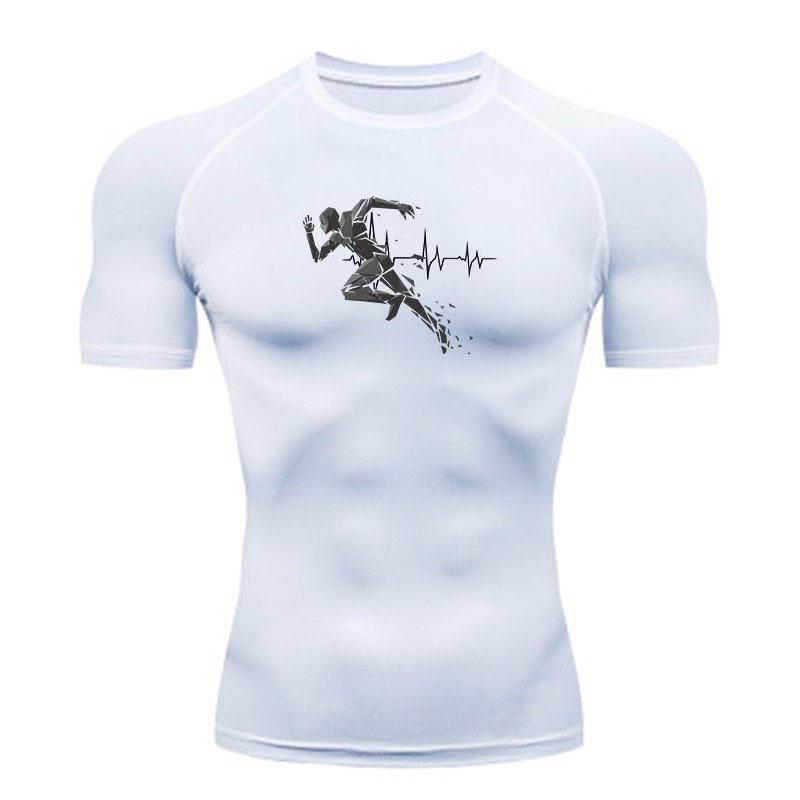 Mens Compression Athletic T-Shirt, Quick Dry Running Sports