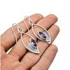 Natural Amethyst Dangle Earrings In Textured 925 Sterling Silver – Handmade Boho Chic Drop Earrings, Dainty Earrings for Women & Girls by ZIVORI