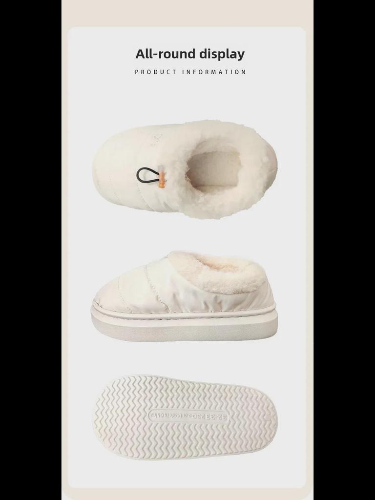 2024 Women's Lamb Wool Winter Non-slip Waterproof Fur Snow Shoes