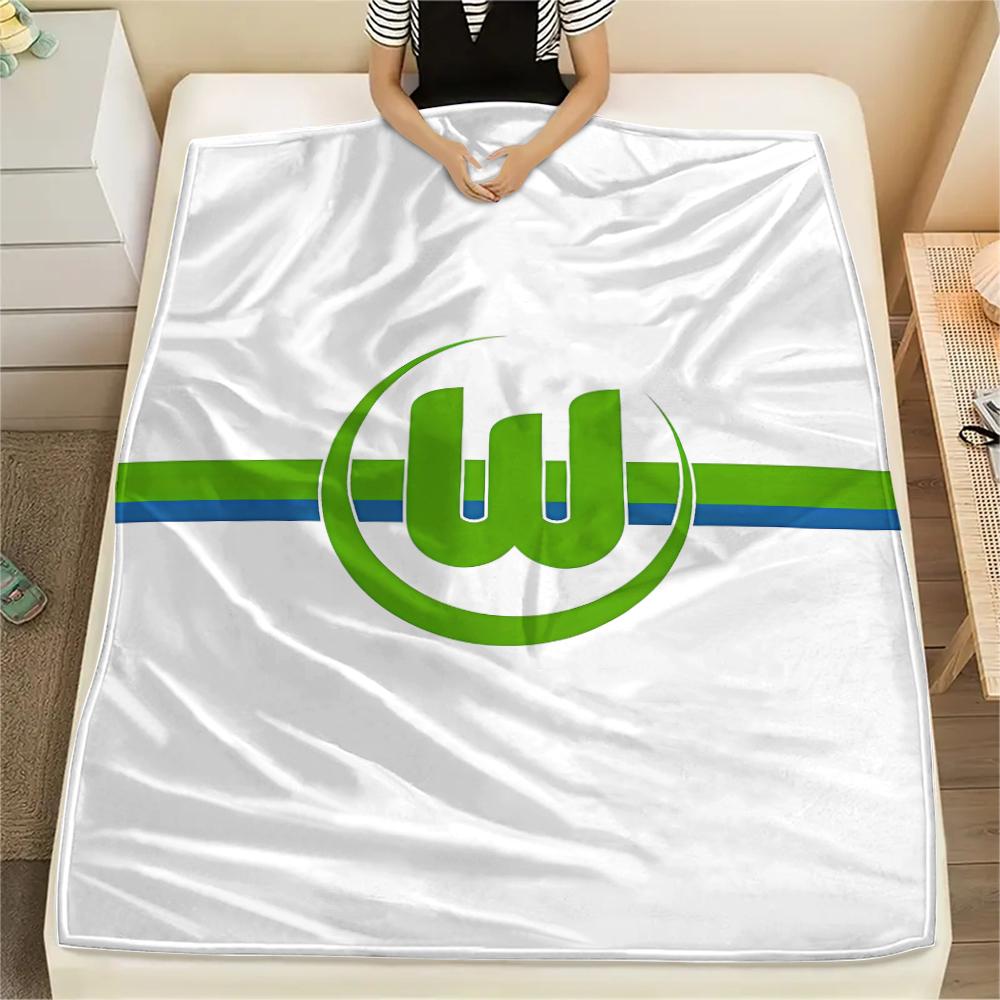 1PC VfL Wolfsburg Print Flannel Blanket, High quality All Seasons, Home Decor, Warmth and Comfort, Perfect for Christmas Gifts