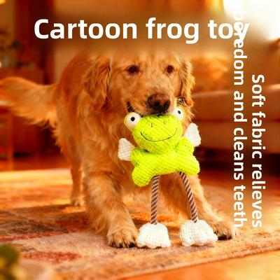 Cartoon-Frosch und Hund Spielzeug, Plüsch, Geräusche machend, Kaubar, Zahnungsspielzeug Cartoon Schlafendes Haustier Interaktives Spielzeug