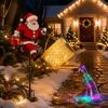 Portable Waterproof Garden Ornament Solar Powered Lights, Santa Watering Can Stake Light Weatherproof Lawn Lamps for Outdoor Patio Pathway Yard,