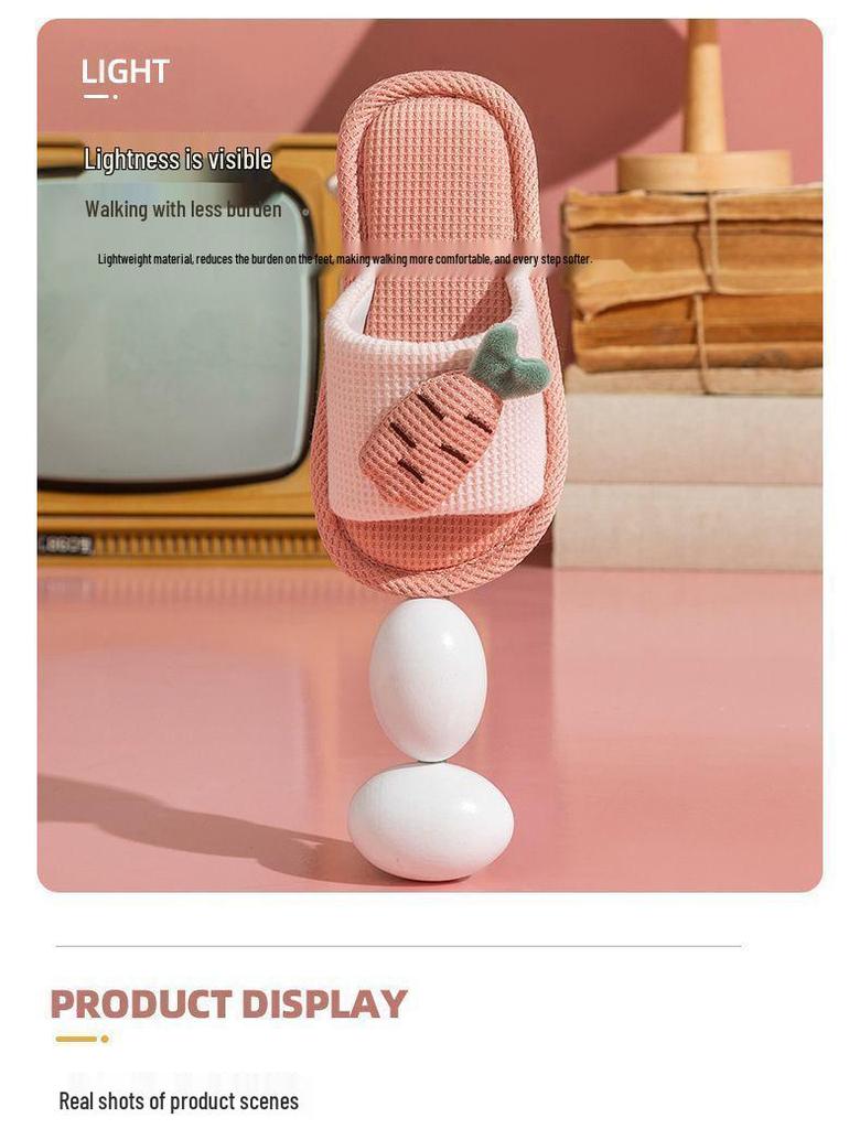 Children's Non-Slip Indoor Cotton Linen Slippers for Little Boys & Girls - Spring/Autumn, Medium/Large Sizes