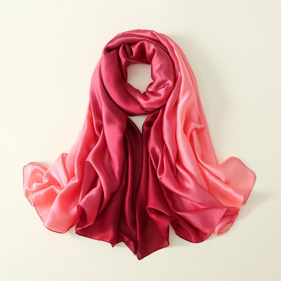Summer New Arrival Fashion Chiffon Scarves Gradient Colors Georgette Female Silk Scarves 90*180Cm Long Gauze Chiffon Scarf