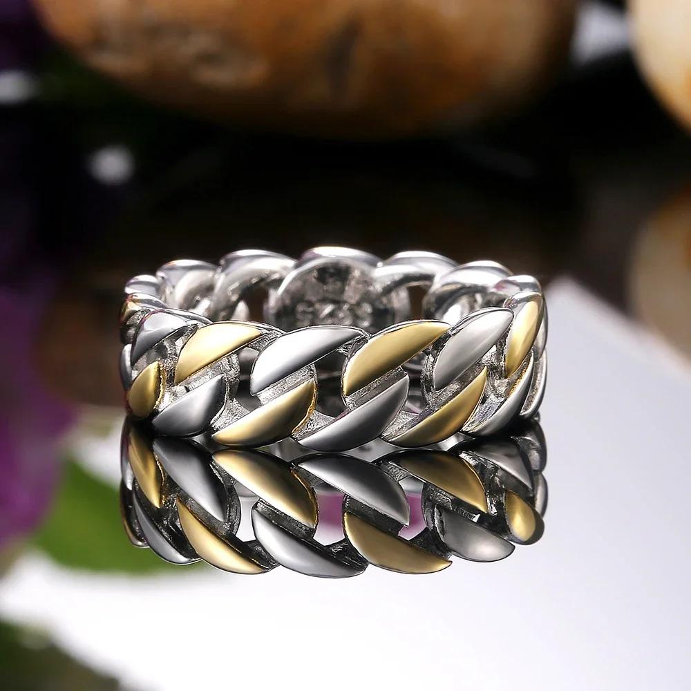 New Metallic Chain Rings Men And Women Simple Design Hip Hop Party Cool Accessories Versatile Punk Style Jewelry Couple