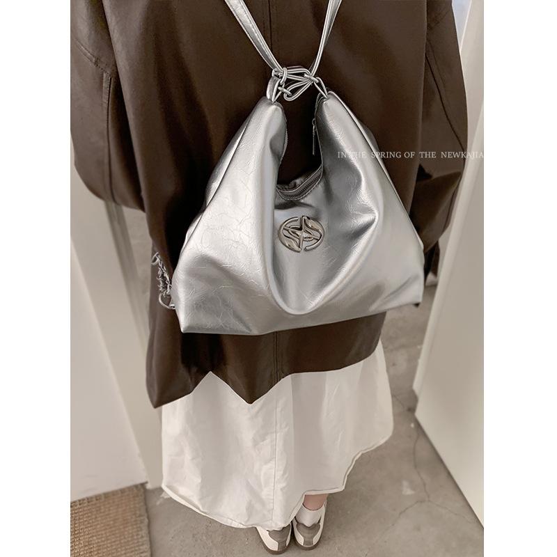 

Новая сумка-тоут женская сумка модный студенческий повседневный рюкзак универсальная большая вместимость на плечо рюкзак серебряный