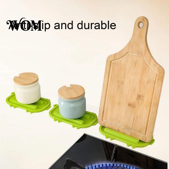Non-slip Spatula Rest Silicone Pot Lid Holder, Cute Pig Shaped, Non Slip Heat Resistant Mat Utensil Holder with Drain Grooves, Multifunctional Kitchen
