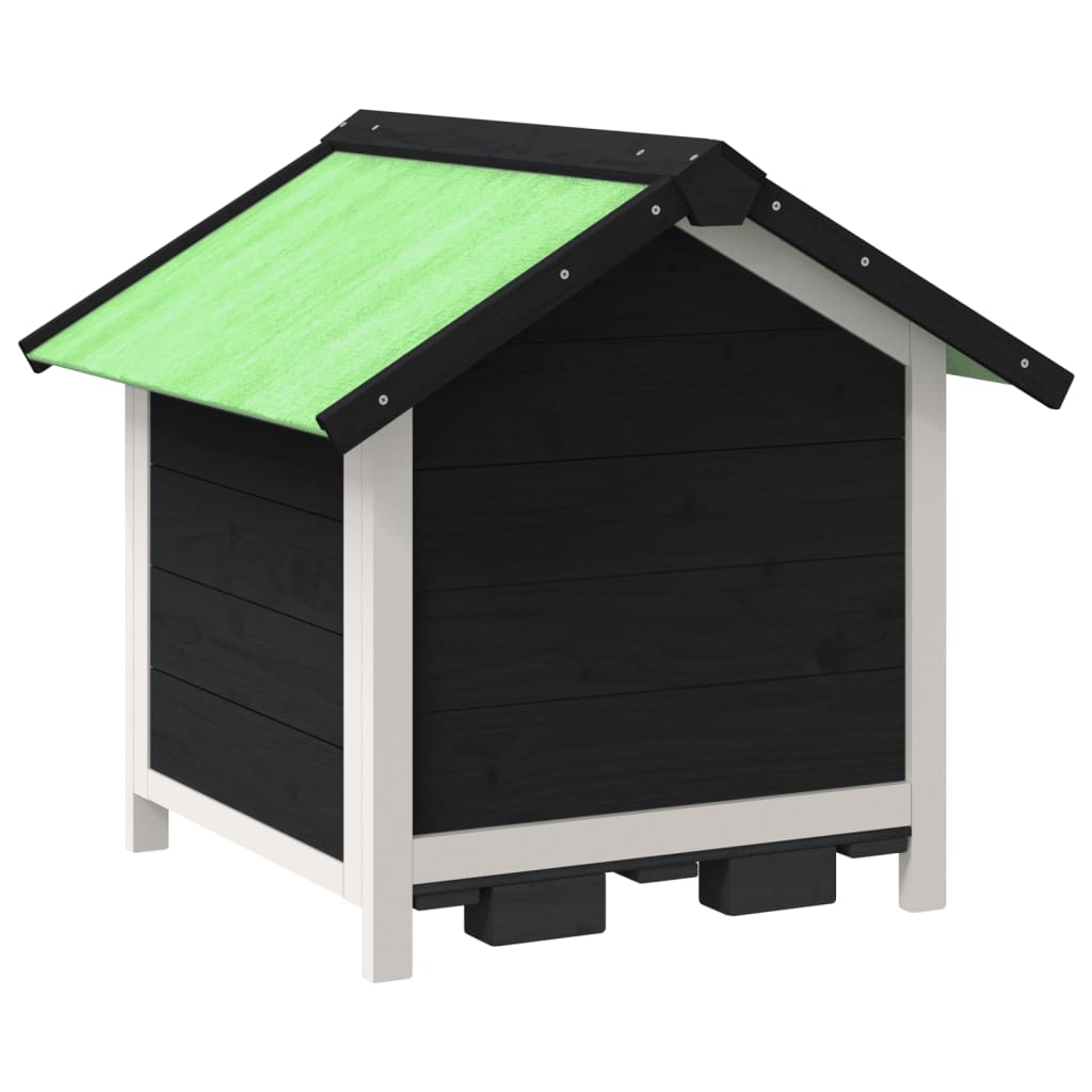 Dog House Gray 65x65x61.5 cm Solid Pine Wood