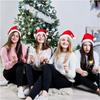 Fluffy Red Santa Hats Set with Plush Brim and Liner for Adults Men Women Christmas New Year Party Supplies and Gifts Xmas Hats