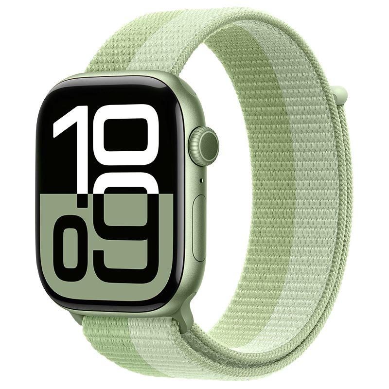 

Suitable for Apple Watch Applewatch10 Strap Iwatch9 Sports Nylon Loop Ultra Woven Strap Official with mint green (iwatch S10)42mm strap