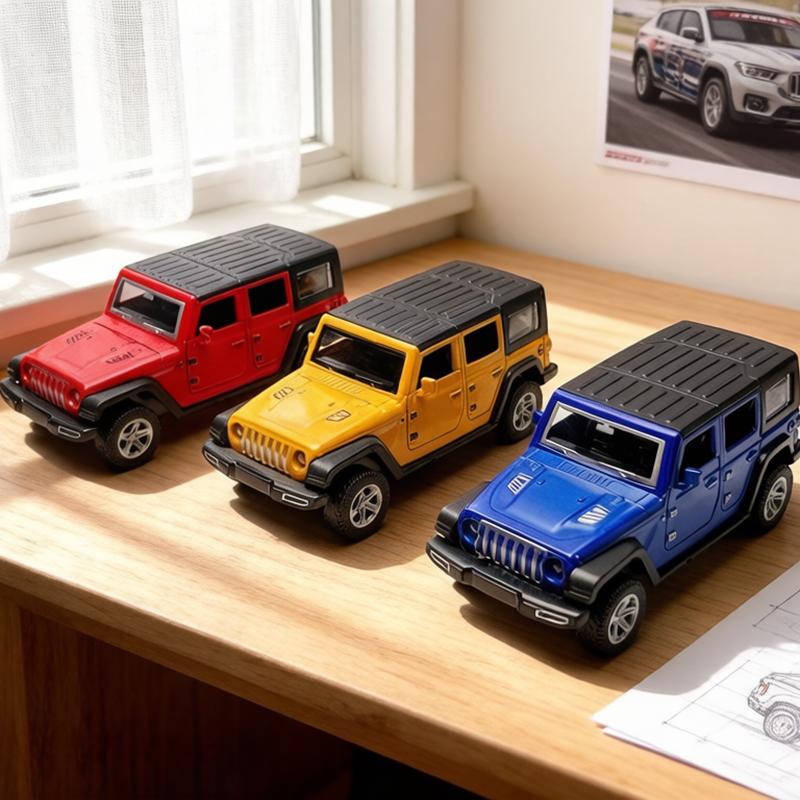 1:36 Alloy Vintage Diecast OFF-Road Wrangler Classic Car Model Pull Back Car Model Miniature Vehicle Replica For Collection Gift