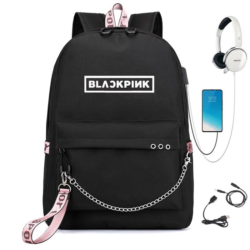 Рюкзак StrayKids, рюкзак с цепочкой, рюкзак с USB-подзарядкой, сумка для отдыха, дорожный рюкзак