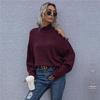 Solid Color Loose Knitted Turtleneck Sweater Pullover Top Women Full Sleeve All Match Spring Fall S-L