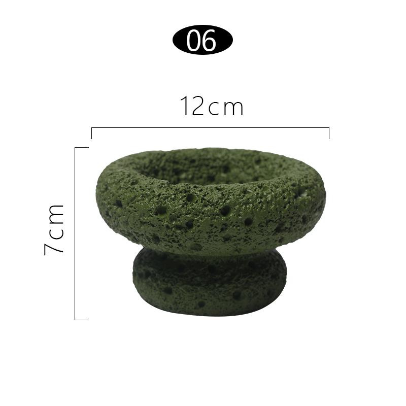 Cement Mini Flowerpot Imitation Volcanic Stone Candle Container Personality Textured Cactus Green Plant  Bonsai Flower Pot