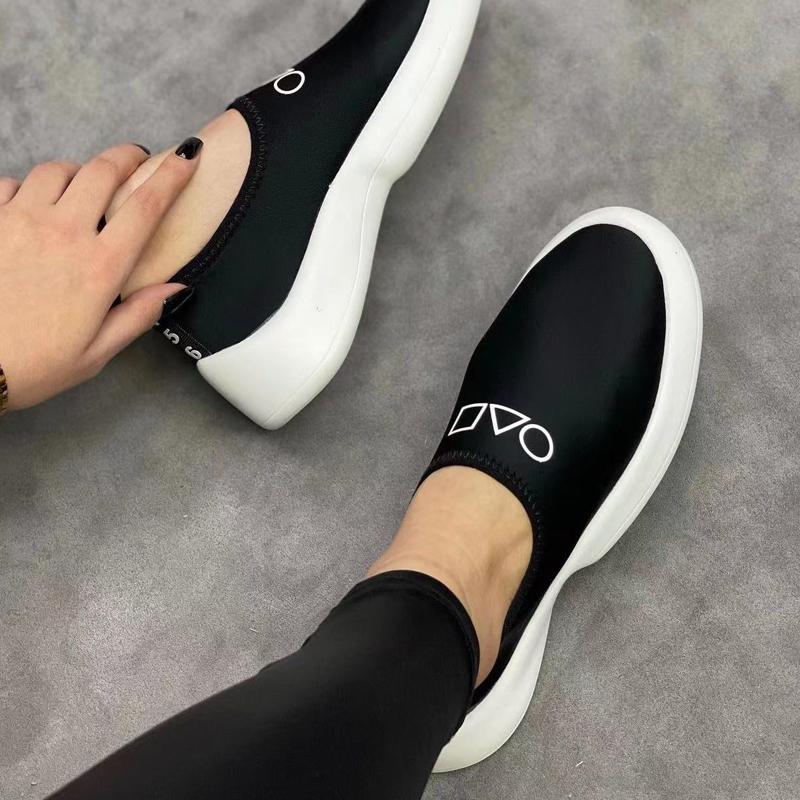 Fashion Neon Color Slip-On Shoes Women Summer Stretch Fabric Sneaker Sporty Flat Loafers Light Weight Comfortable Walking Tennis Female