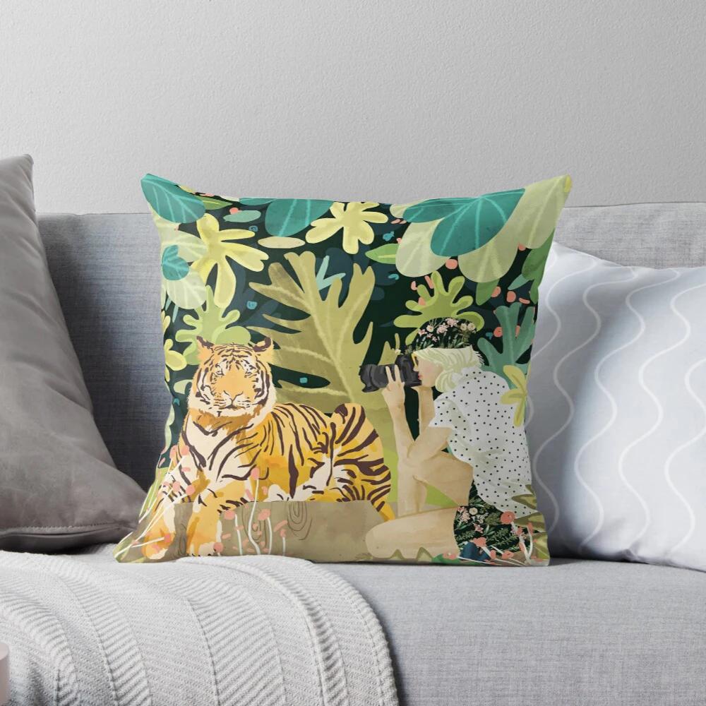 Simple Bedroom Living Room Decoration Sofa Bed Pillowcase Abstract Human Animal Flower Pattern Home  Cushion Cover