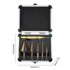 6pcs HSS Step Drill Bit Set Multiple Hole Conical Wood Drill Perforator Imperial Straight Flute Hole Cutter Tool for Metal Wood
