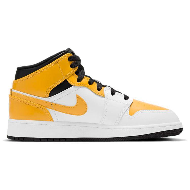 Jordan AJ1 Mid Youth White University Gold Black 554725-170