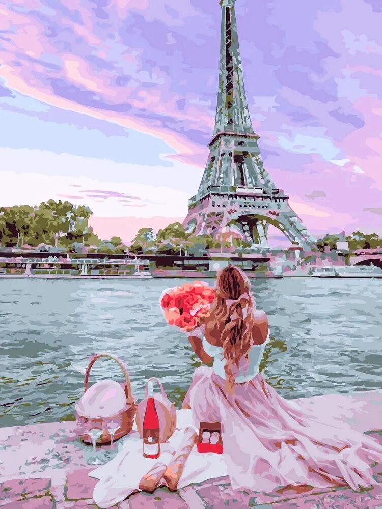 

Женщина Алмазная Картина Башня Здание Наборы для Вышивки Крестом Вышивка Уличный Пейзаж Бисерная Мозаика Домашнее Украшение Full Round 20x30CM