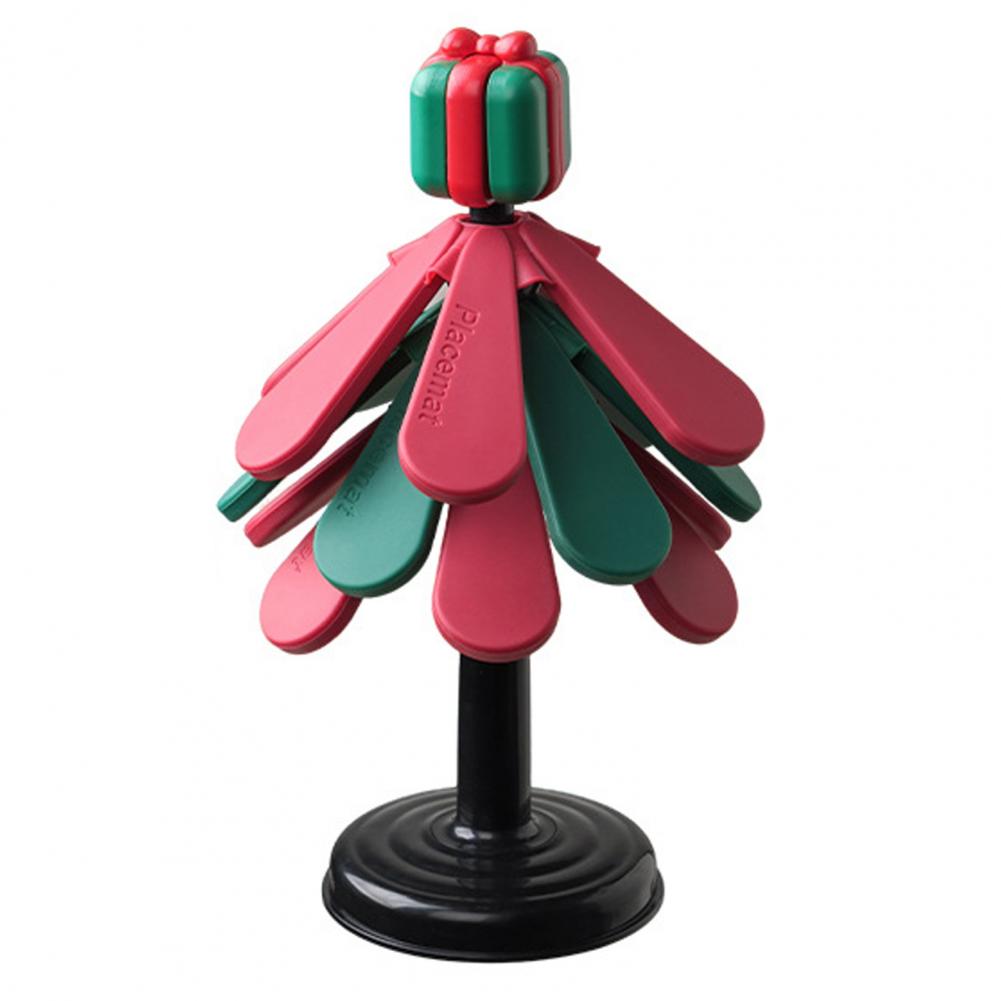 

Christmas Tree Silicone Trivet Heat Resistant Pot Holder for Hot Pans Non-Slip Foldable Mat for Kitchen Dining Decor