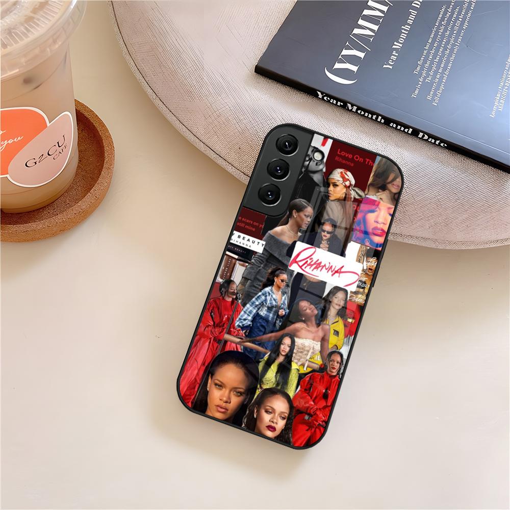 R-Rihanna Singer Phone Case Glass For Samsung Galaxy S26 S25 S23 S24 S21 S22 S20 Ultra Fe Plus A15 A14 Cover