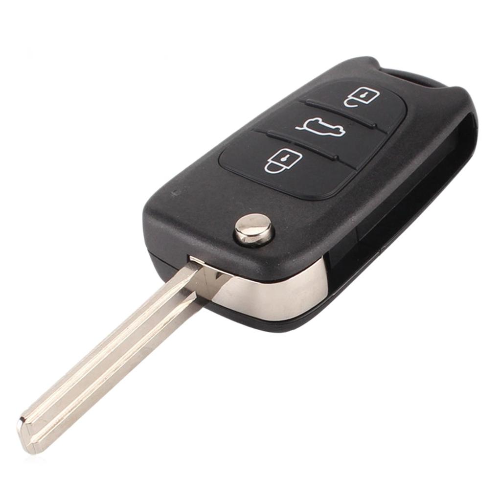 3 Button Flip Key Shell for Hyundai i10 i20 i30 ix20 ix35 Elantra Veloster Tucson and Kia Rio Ceed Picanto Sportage Sorento No Electronics