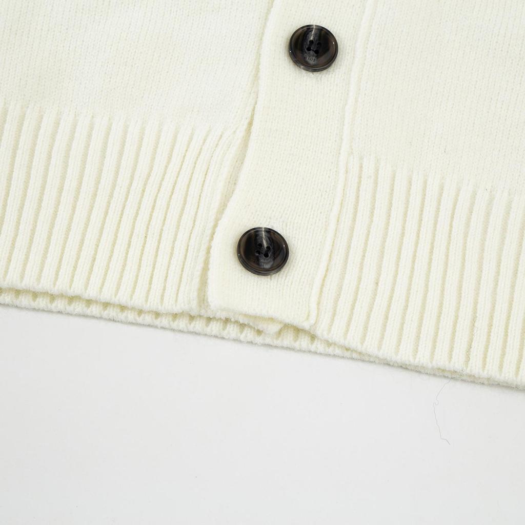 AMI New Autumn and Winter Silver Love Alpaca Wool Blend Soft and Sticky Couple Cardigan Knitted Sweater