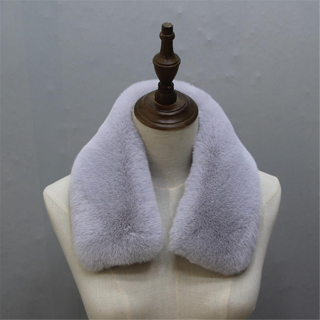 Imitation Rabbit Hair Scarf Women Furry Collar Shawl Solid Color Winter Detachable Fuzzy Fake Collar Wrap Vintage Scarf