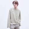 Moseu Oversized Pocket Embroidered T-Shirt_Light Khaki