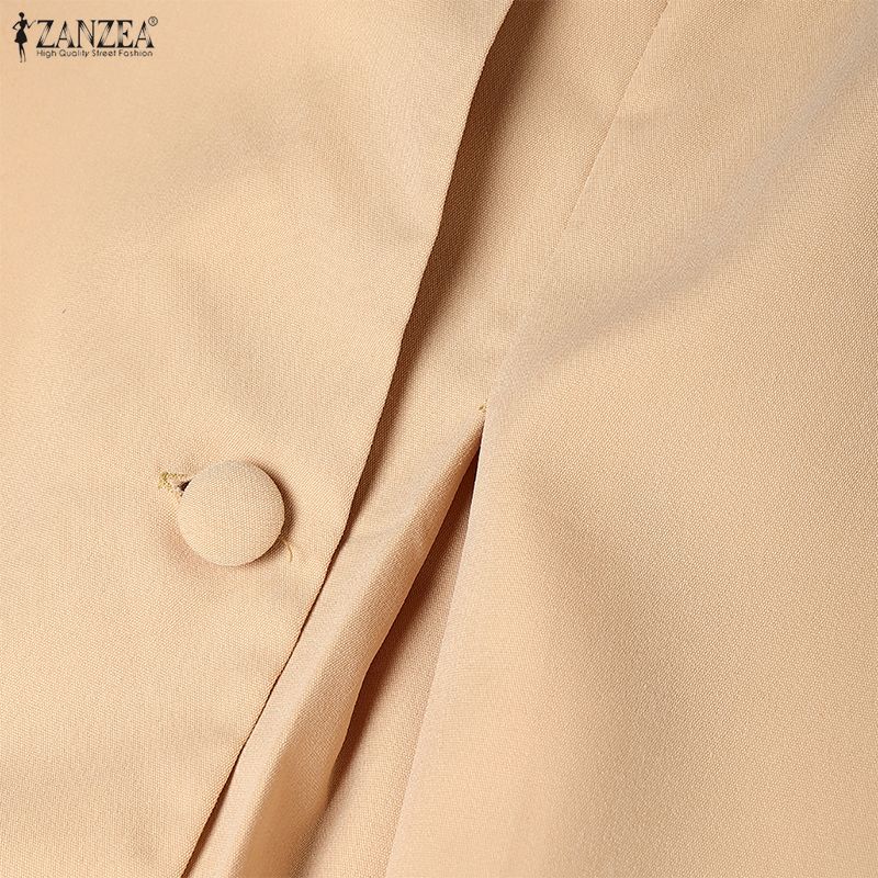 ZANZEA Damen Sommer V-Ausschnitt Lässiges Kurzarmkleid