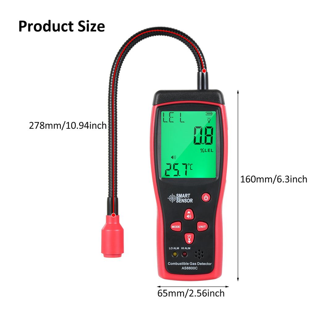 SMART SENSOR Handheld Combustible Gases Leak Detector Natural Gases Leakage Tester Portable Combustible Gases