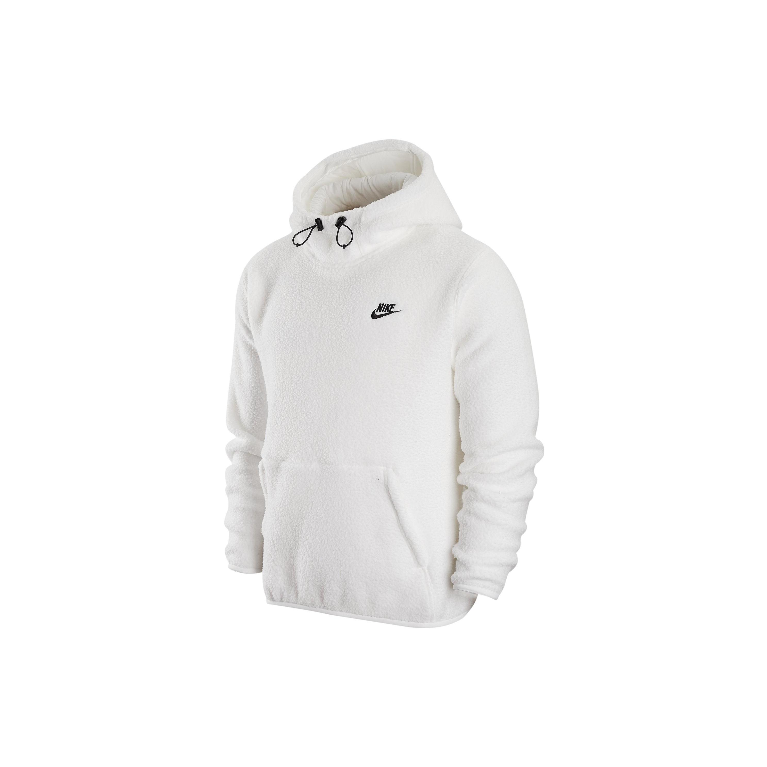 Nike Sport Logo Drawstring Hoodie White Black Men s DV8155-100 L