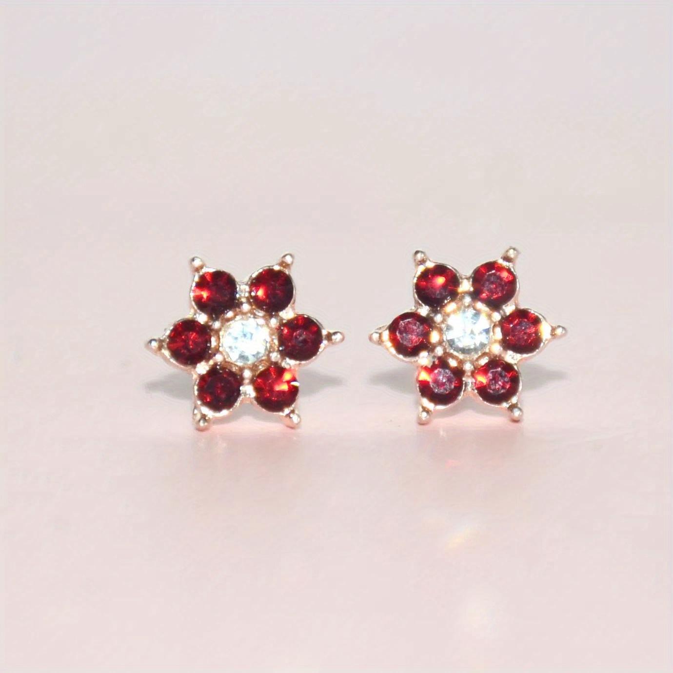 

1 Pair Red Flower Petal Dangle Earrings, No Plating Color, Romantic Gift for Birthday/Anniversary/Valentine/Wedding/Party, for Teenager 1 Pair